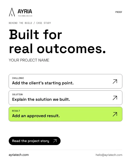 Built for real outcomes flyer preview