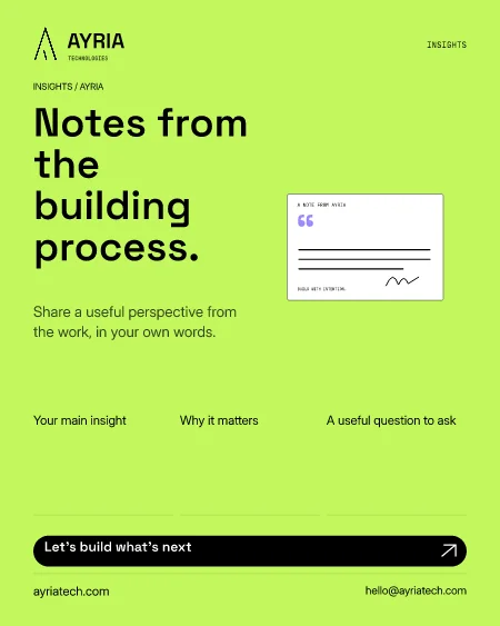 A note from the building process flyer preview